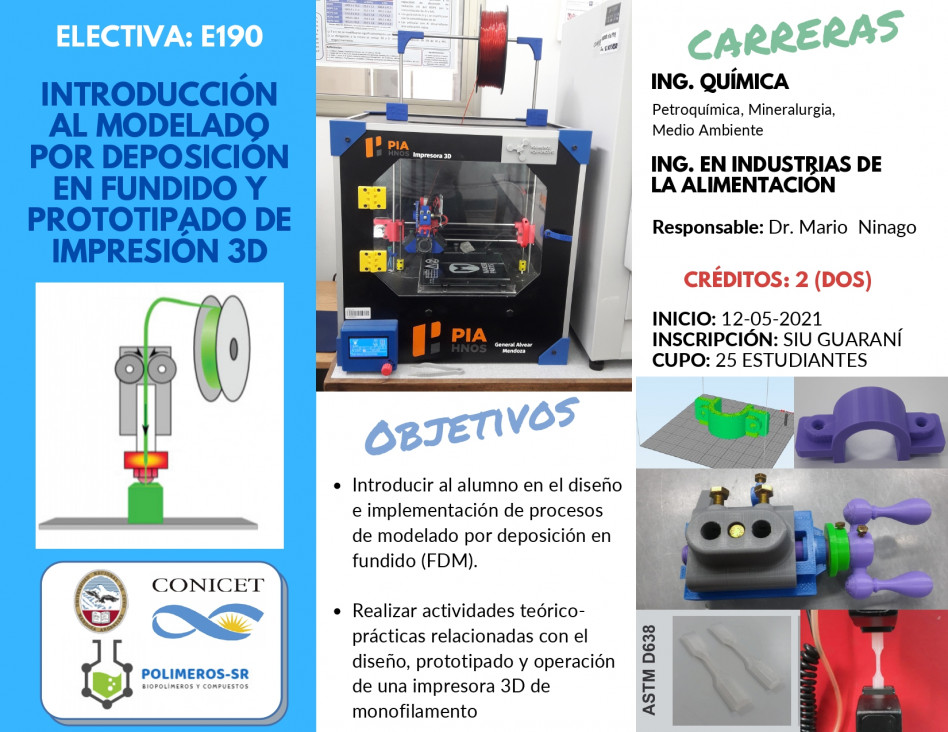 imagen Electiva E-190 Introducción al modelado por deposición en fundido y prototipado de impresión 3d