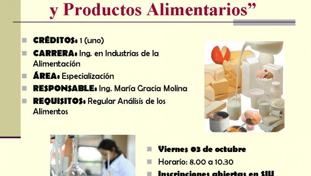 imagen CURSO ELECTIVO Nº E 49 "Análisis de Aditivos y Productos Alimentarios" 