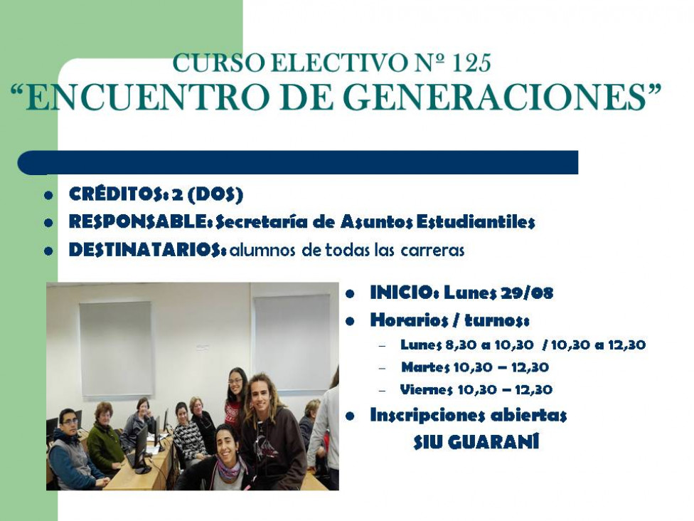 imagen Curso Electivo N º 125 Proyecto Encuentro de Generaciones"