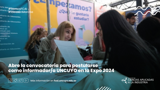 imagen Abre la convocatoria para postularse como informador/a UNCUYO en la Expo 2024