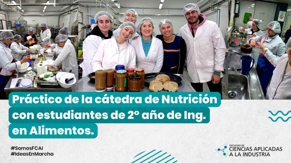 imagen Práctico de la cátedra de Nutrición con estudiantes de 2° año de Ing. en Alimentos.