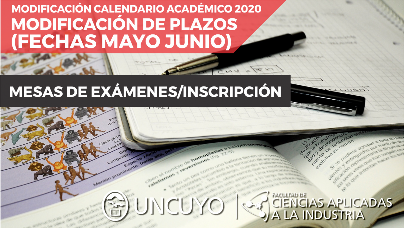 imagen Modificaciones al calendario académico 2020 (mesas de mayo-junio e inscripciones)