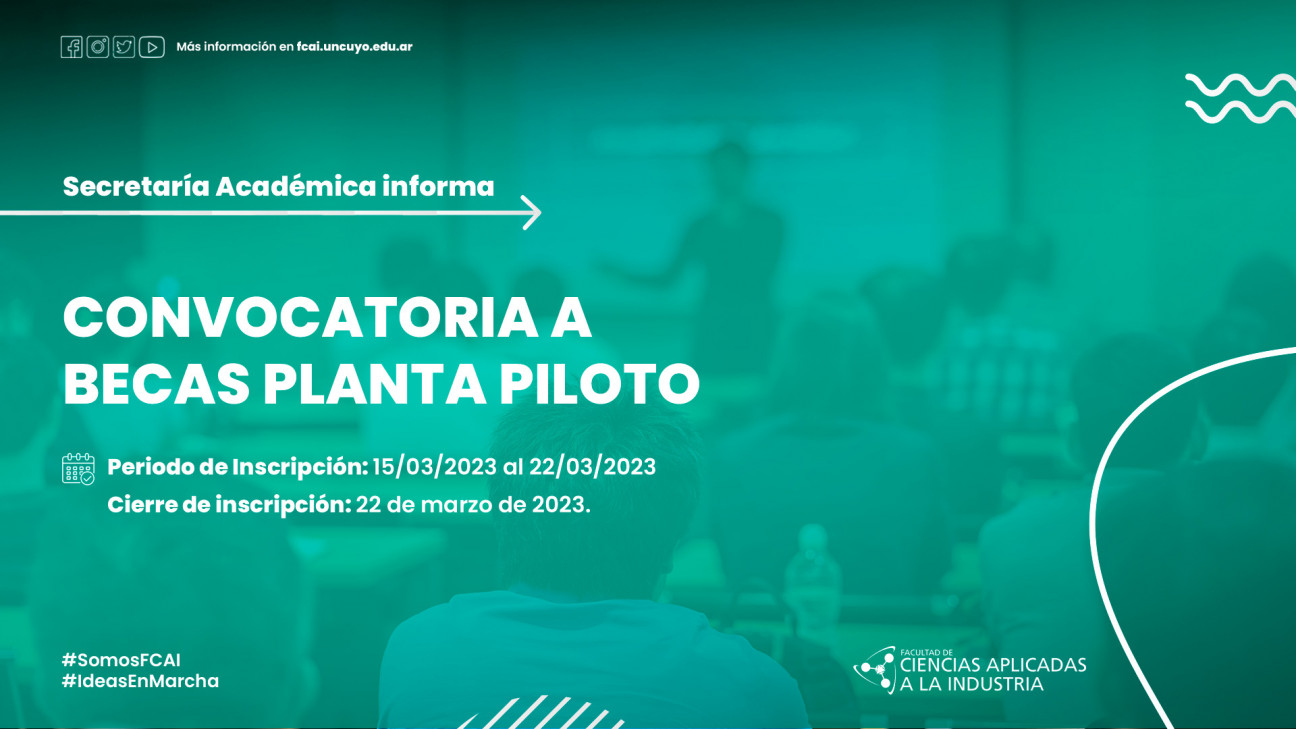 imagen Convocatoria a becas planta piloto