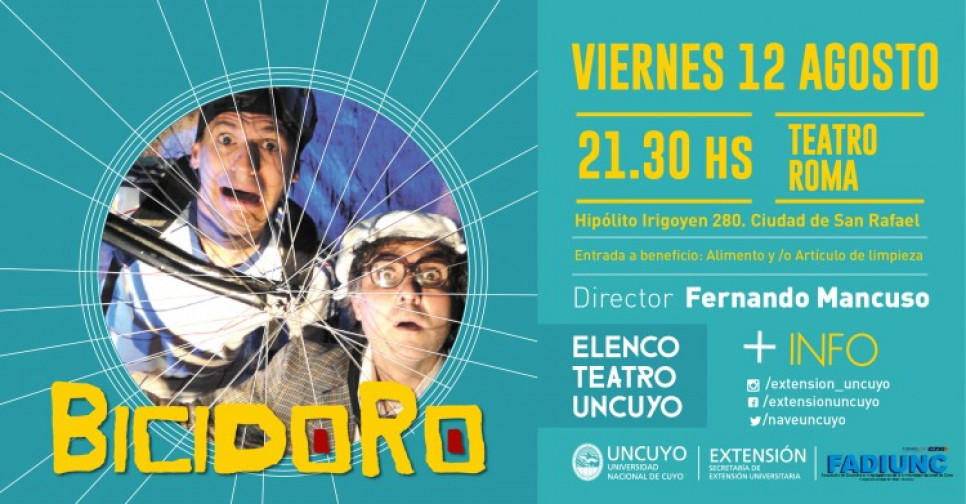 imagen El Elenco de Teatro de la UNCuyo presentará "Bicidoro" en San Rafael