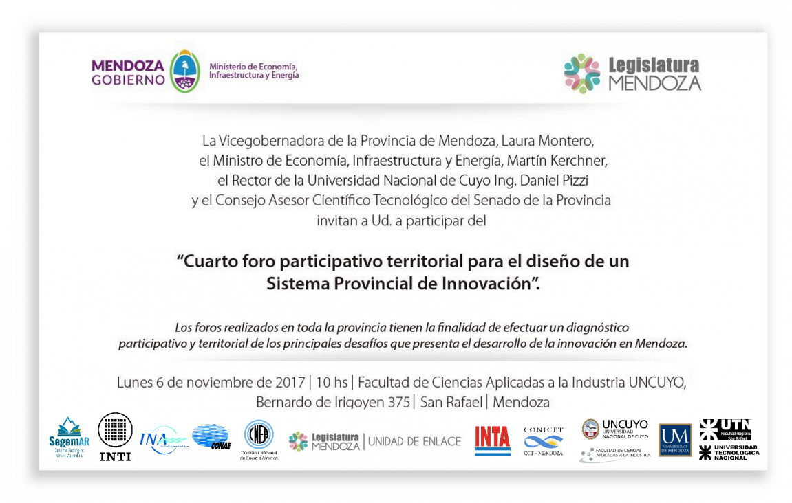 imagen 4to. Foro Participativo Territorial para el Diseño de un Sistema Provincial de Innovación