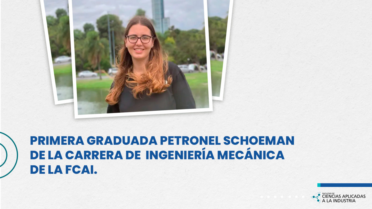 imagen PRIMERA GRADUADA PETRONEL SCHOEMAN DE LA CARRERA DE INGENIERÍA MECÁNICA EN LA FCAI.