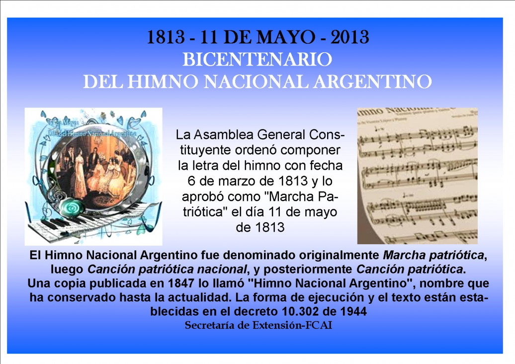 imagen 11 DE MAYO DÍA DEL HIMNO NACIONAL ARGENTINO