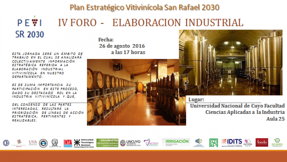 imagen IV FORO Plan Estratégico Vitivinícola San Rafael 2030