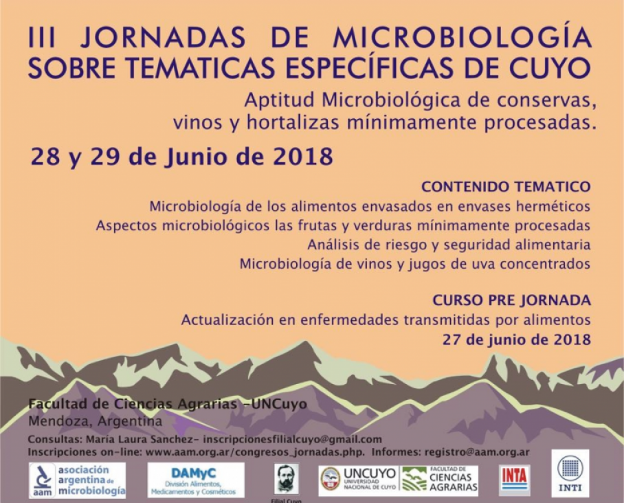 imagen Se aproximan las III Jornadas de Microbiología sobre temáticas específicas de Cuyo