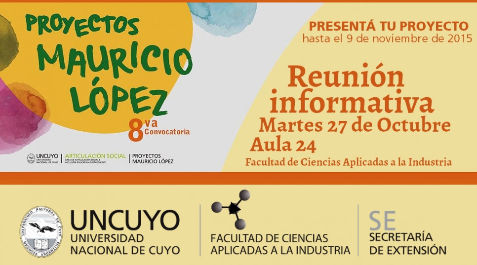 imagen Reunión informativa sobre la 8va Convocatoria 2015 de los Proyectos de Extensión Universitaria "Prof. Mauricio López"