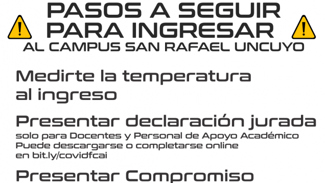 imagen Pasos para ingreso al  Campus UNCuyo San Rafael