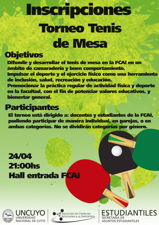 imagen Torneo de Tenis de Mesa en la FCAI