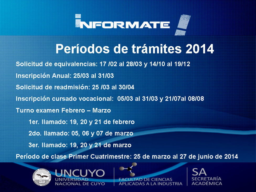 imagen Estudiantes: Fechas Importantes