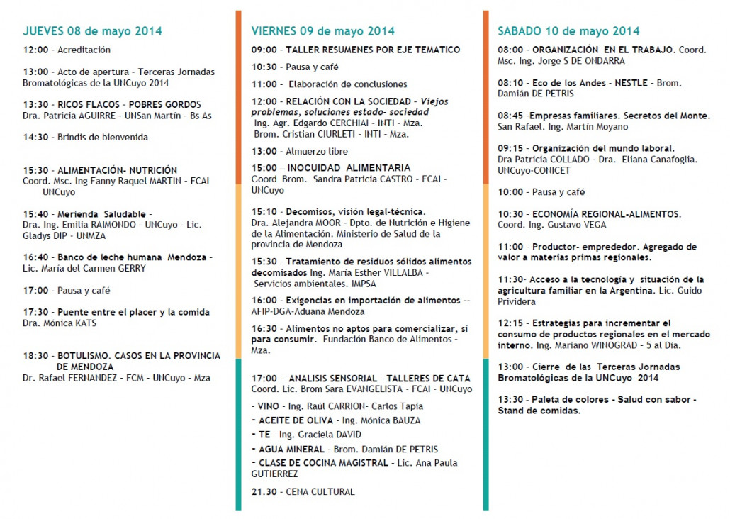 imagen Programa Jornadas Bromatológicas