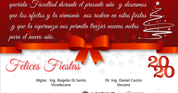 Salutación fiestas de fin de año - Facultad de Ciencias Aplicadas a la ...