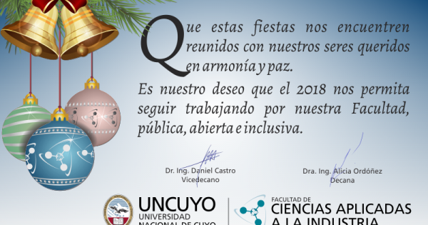 Felices Fiestas - Facultad de Ciencias Aplicadas a la Industria