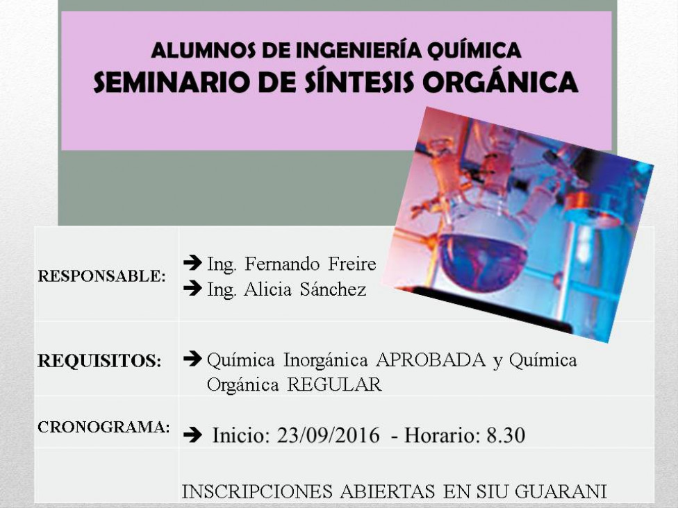 imagen Seminario de Síntesis Orgánica 