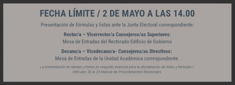 imagen Elecciones 2018: Presentación de fórmulas y listas ante la Junta Electoral correspondiente