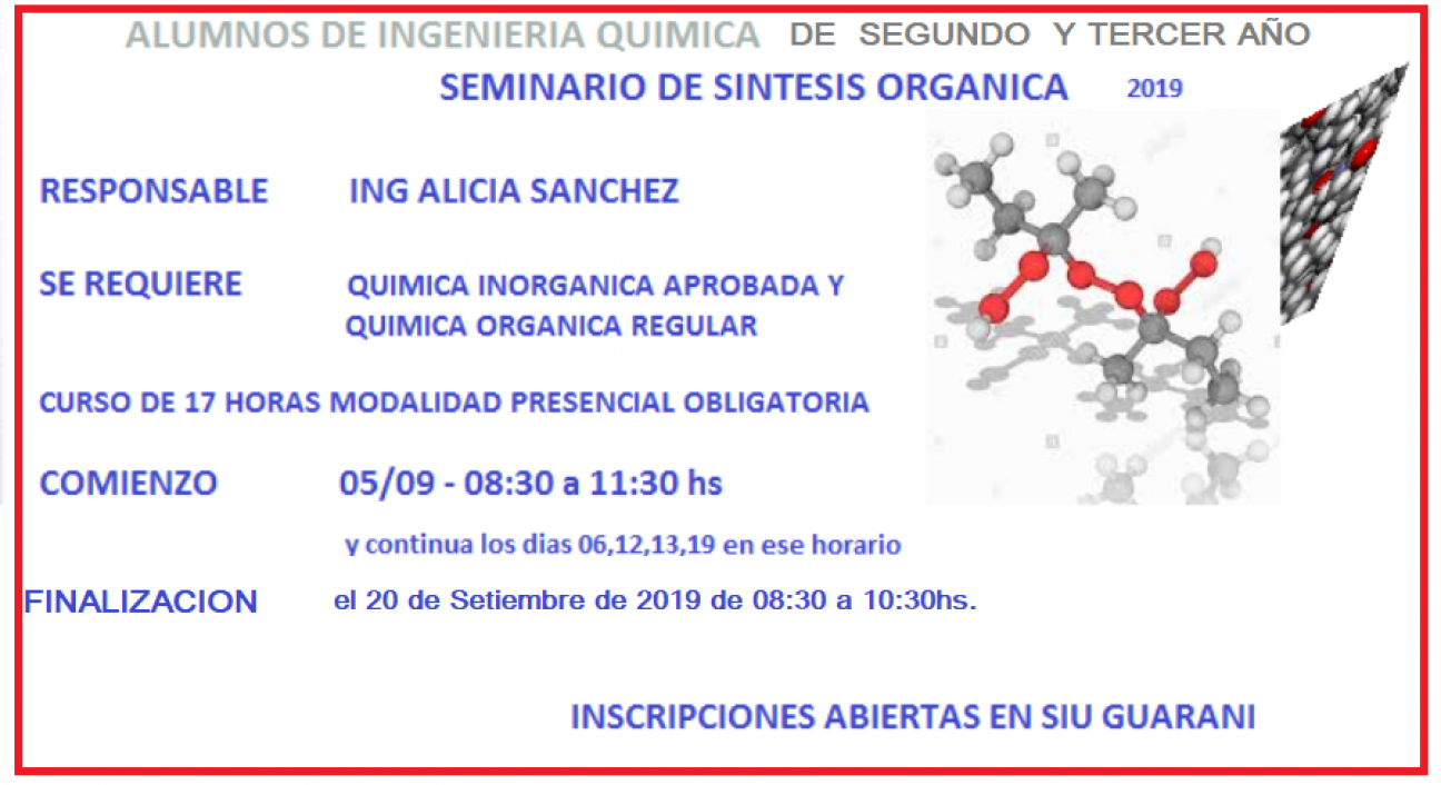 imagen Seminario de síntesis orgánica