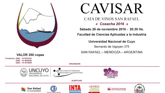 imagen Se realizará una nueva edición de CAVISAR "Cata de vinos - San Rafael, cosecha 2016"