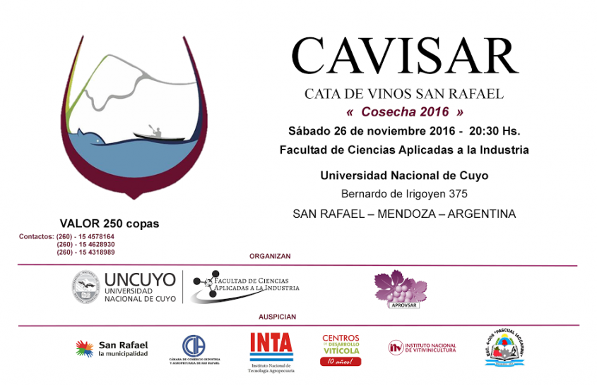 imagen Se realizará una nueva edición de CAVISAR "Cata de vinos - San Rafael, cosecha 2016"