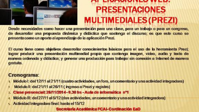 imagen Curso Virtual: Presentaciones multimediales (Prezi)