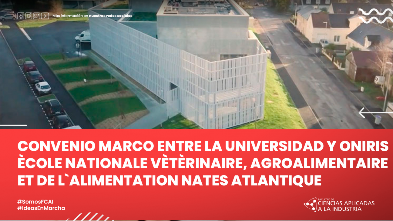 imagen Convenio Marco entre la Universidad y ONIRIS ÈCOLE NATIONALE VÈTÈRINAIRE, AGROALIMENTAIRE ET DE L`ALIMENTATION NATES ATLANTIQUE