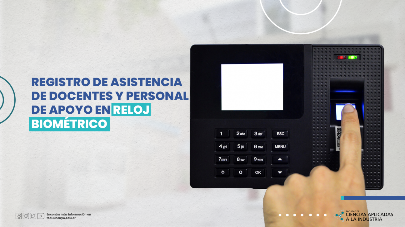 imagen Registro de asistencia de docentes y personal de apoyo en reloj biométrico