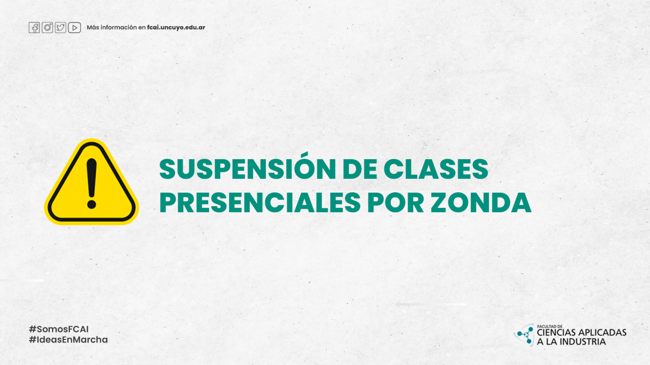 imagen Suspención de clases presenciales por Zonda